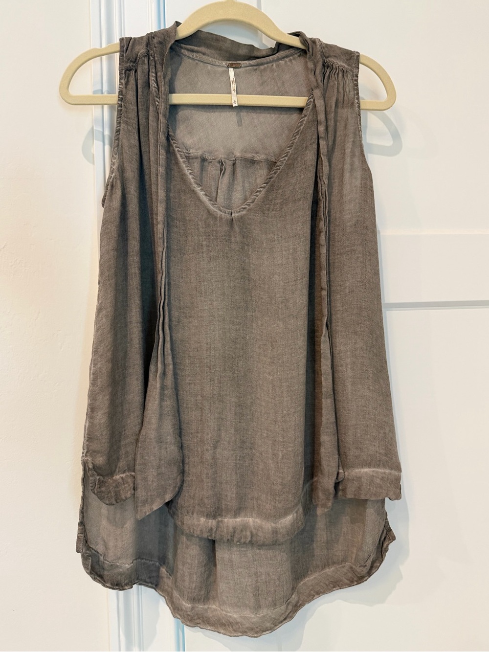 Free People Sleeveless Layered Tunic in Taupe